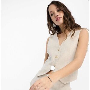 & Other Stories linen mix vest in beige size 10 NEW